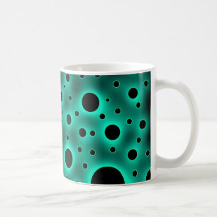 Taza De Café Puntos negros modernos sobre turquesa