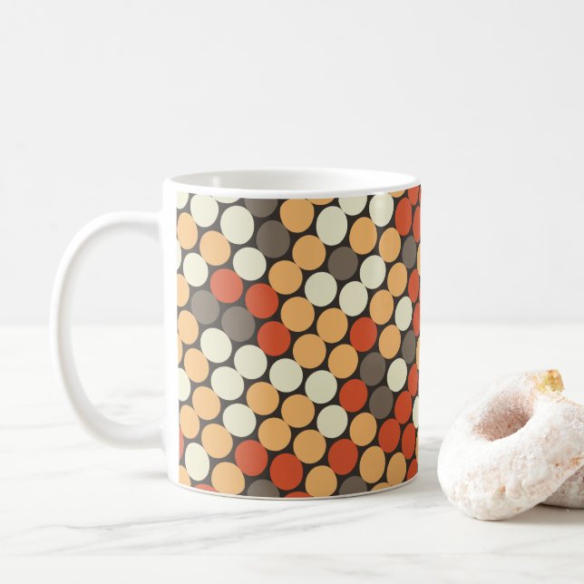 Taza De Café Puntos retro naranja (Con donut)