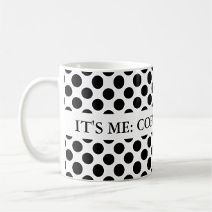Taza De Café Puntos sin fisuras patrón negro + la espalda