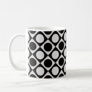 Taza De Café Puntos y cuadrados / blanco negro + tus ideas