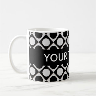 Taza De Café Puntos y cuadrados / blanco negro + tus ideas