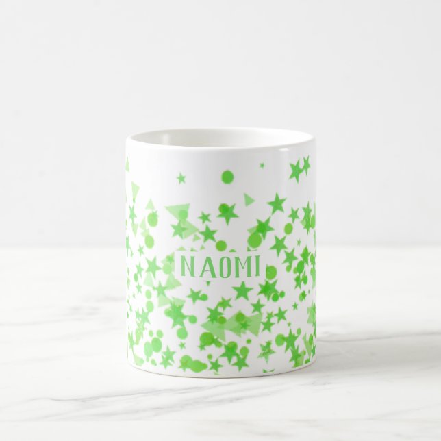 Taza De Café Puntos Y Estrellas Verde Neon (Centro)
