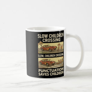 Taza De Café Puntuación divertida de gramática salva a los niño