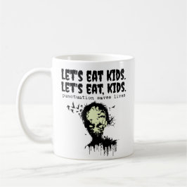 Taza De Café Puntuación salva vidas, zombie comamos niños