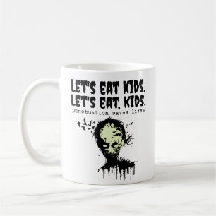 Taza De Café Puntuación salva vidas, zombie comamos niños