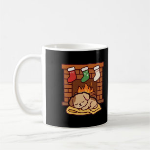Taza De Café Puppy de Chimenea Navidad