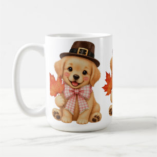 Taza De Café Puppy de Retriever Dorado a la Acuarela Felpa