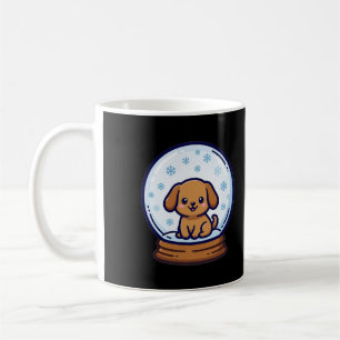 Taza De Café Puppy Navidad Globo de Nieve