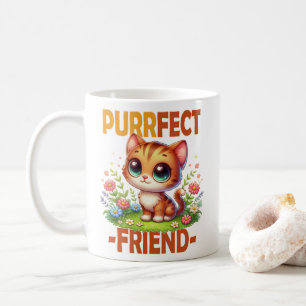 Taza De Café Purfect Friend pun Cute naranja gato gatito person
