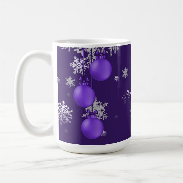Taza De Café Purple Christmas Ornaments Mug (Izquierda)