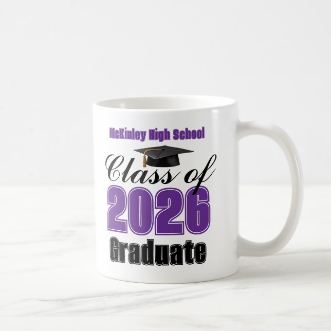 Taza De Café Purple Class of 2026 Graduation Keepsake (Derecha)