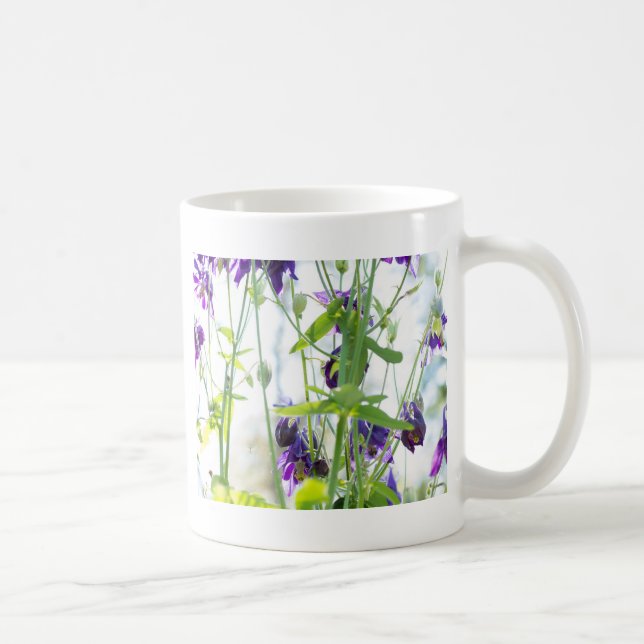 Taza De Café Purple Columbines Floral Mug (Derecha)