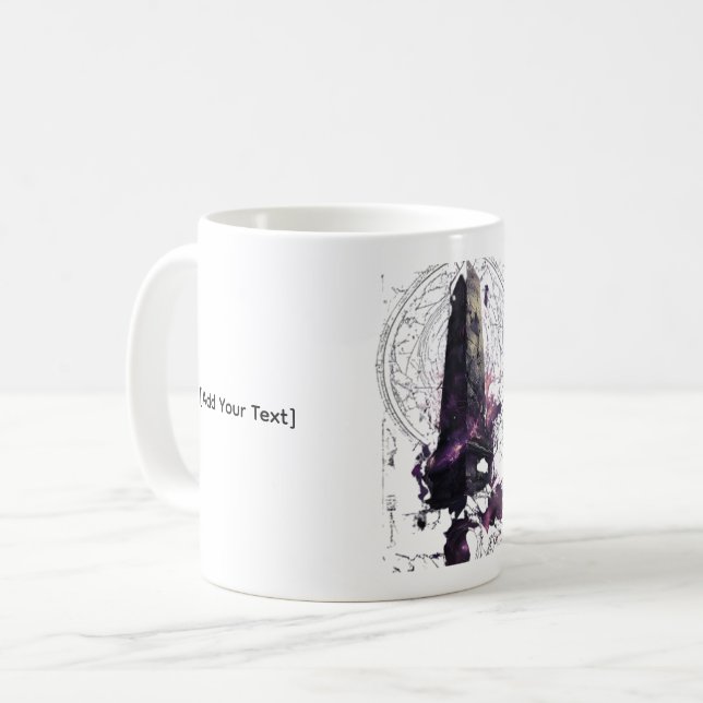 Taza De Café Purple Cosmic Obelisk Occult Dark Art Mug (Anverso izquierdo)