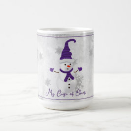 Taza De Café Purple Cute Snowman Holiday Mug