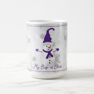 Taza De Café Purple Cute Snowman Holiday Mug
