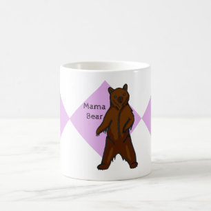 Taza De Café Purple Cute Woodland Animal Mama Bear