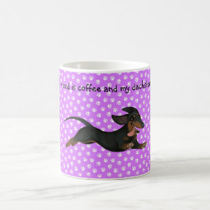 Taza De Café Purple Dachshund Coffee Mug Paw Patrón de impresi