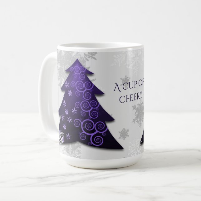 Taza De Café Purple Festiva Christmas Tree Coffee Mug (Anverso izquierdo)