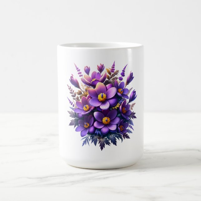 Taza De Café Purple Flower Boquet Mug (Centro)