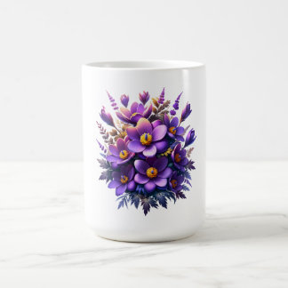 Taza De Café Purple Flower Boquet Mug