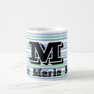 Taza De Café Purple Green Pastel Stripe Mug