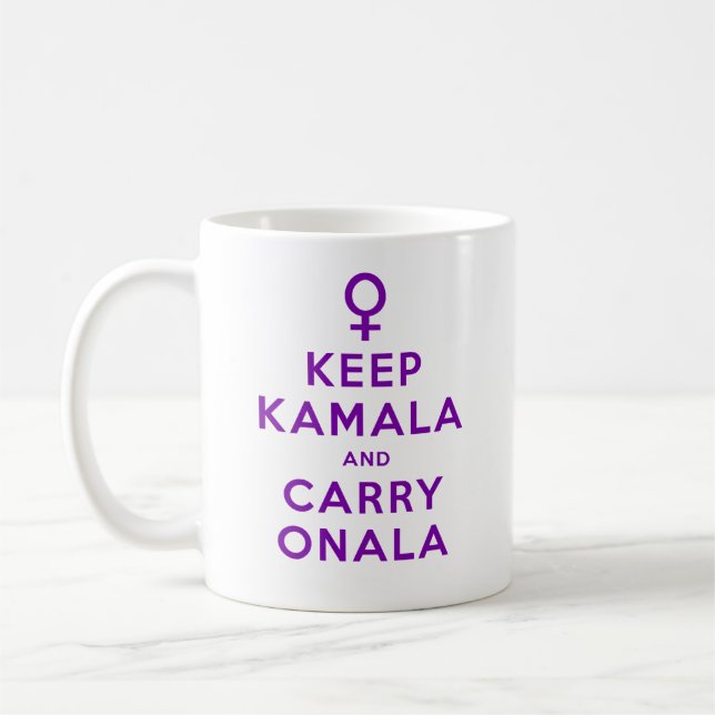 Taza De Café Purple Keep Kamala y Carry Onala (Izquierda)