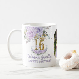 Taza De Café Purple Lilac Floral Memento Sweet Sixteen 16 Photo