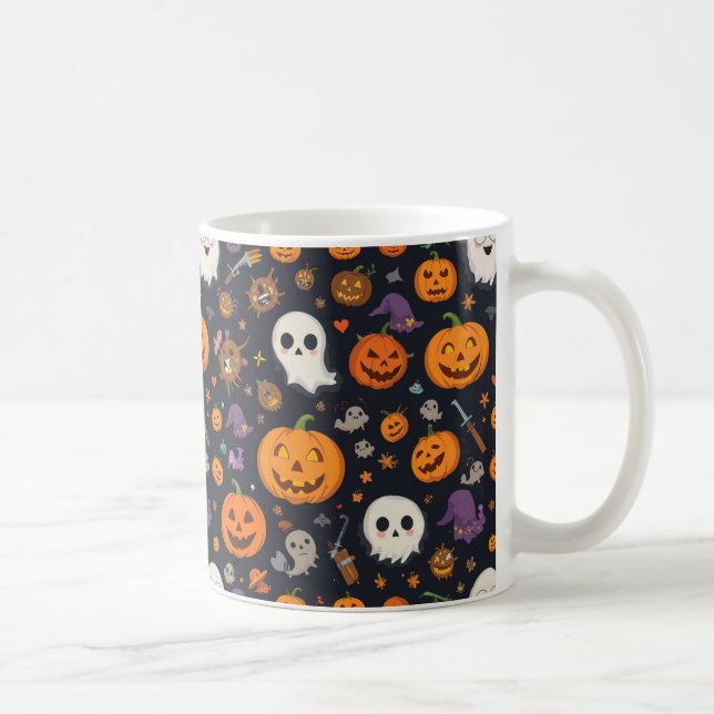 Taza De Café Purple Magic Potion & Skull All-Over Pattern Mug (Derecha)
