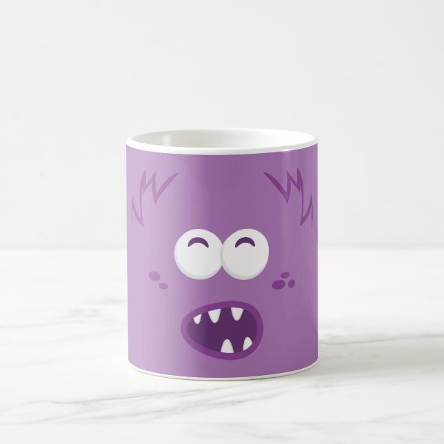 Taza De Café Purple Monster Face Mug (Centro)