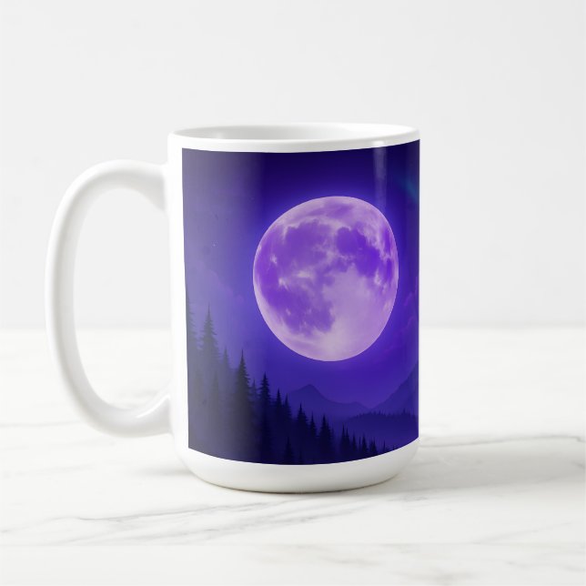 Taza De Café Purple Moon Serenity Mousepad – Midnight Mountain  (Izquierda)