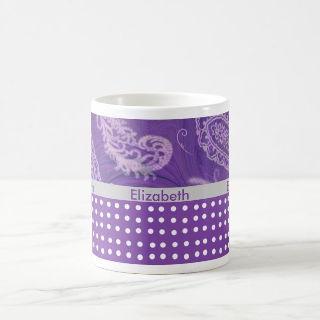 Taza De Café Purple Paisley Coffee Mug (Centro)