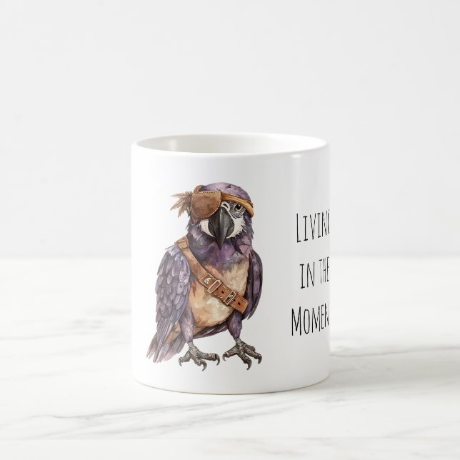Taza De Café Purple Parrot Eye Patch (Centro)