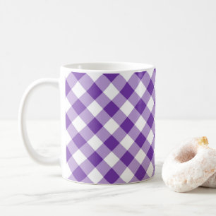 Taza De Café Purple Plaid Simple Pattern Coffee Mug