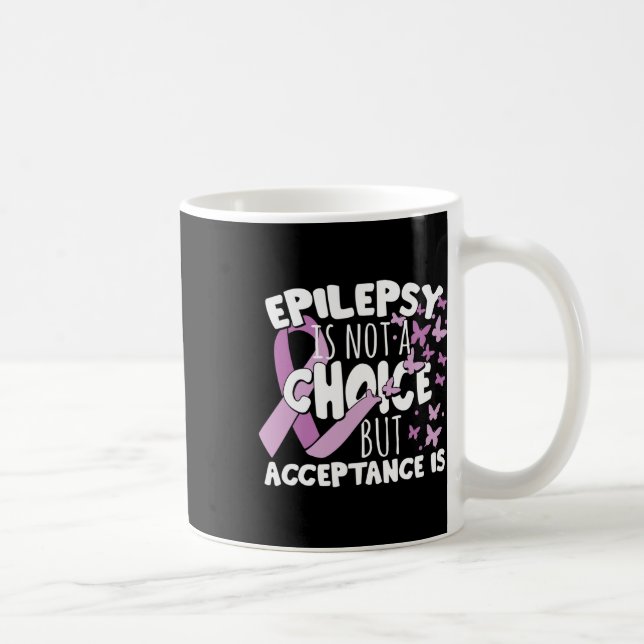 Taza De Café Purple Ribbon Epilepsy Awareness Acceptance  (Derecha)