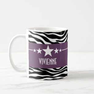 Taza De Café Purple Sassy Star Zebra Mug
