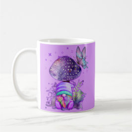 Taza De Café Purple Shroom y Gnome