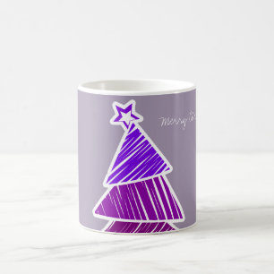 Taza De Café Purple Sketchy Christmas Tree Mug