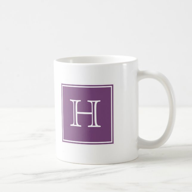 Taza De Café Purple Square Monograma Mug (Derecha)