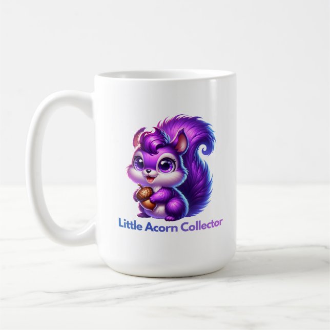 Taza De Café Purple Squirrel with Acorn (Izquierda)