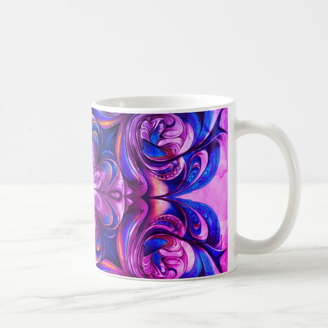 Taza De Café Purple Swirl Abstract Art Coffee Mug – Modern Flui (Derecha)
