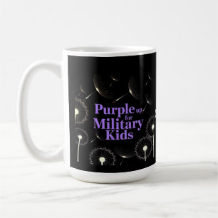 Taza De Café Purple Up for Military Kids Dandelion Show Support