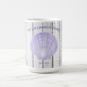 Taza De Café Purple Vintage Scallop Shell Coffee Mug
