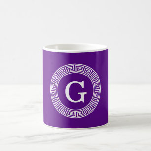 Taza De Café Purple Whats Crónica Griega Marco De Rand Monogram