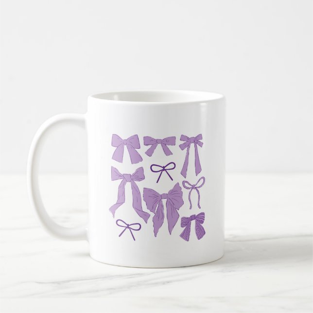 Taza De Café Purple Whimsical Bows (Izquierda)