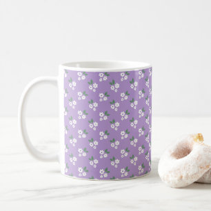 Taza De Café Purple White Simple Calico Pattern Coffee Mug