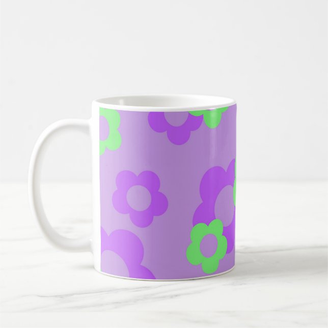Taza De Café Purple Y2K Wildflower Negrita Cocina de primavera  (Izquierda)