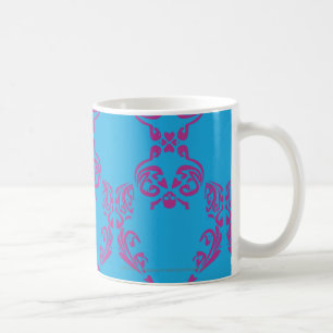 Taza De Café Púrpura-Aguamarina del damasco