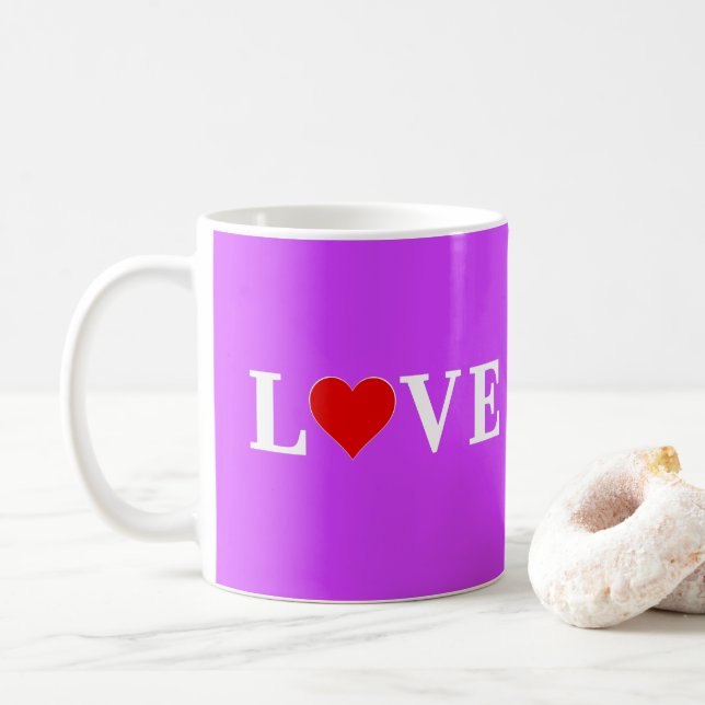 Taza De Café Púrpura AMOR (Con donut)