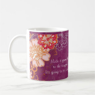 Taza De Café Púrpura con grandes flores café Mug