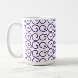 Taza De Café Púrpura con rollos blancos